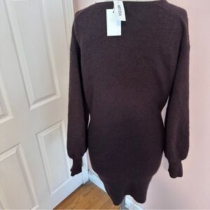 Aritzia Women's Dark Brown Sweater Dress